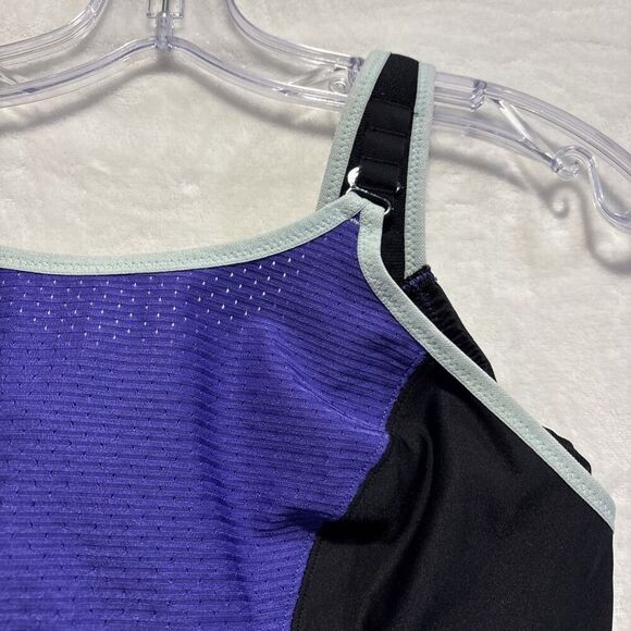 Glamorise 9166 Custom Control Black Purple High Impact Sports Bra Size 34DD - Picture 3 of 16